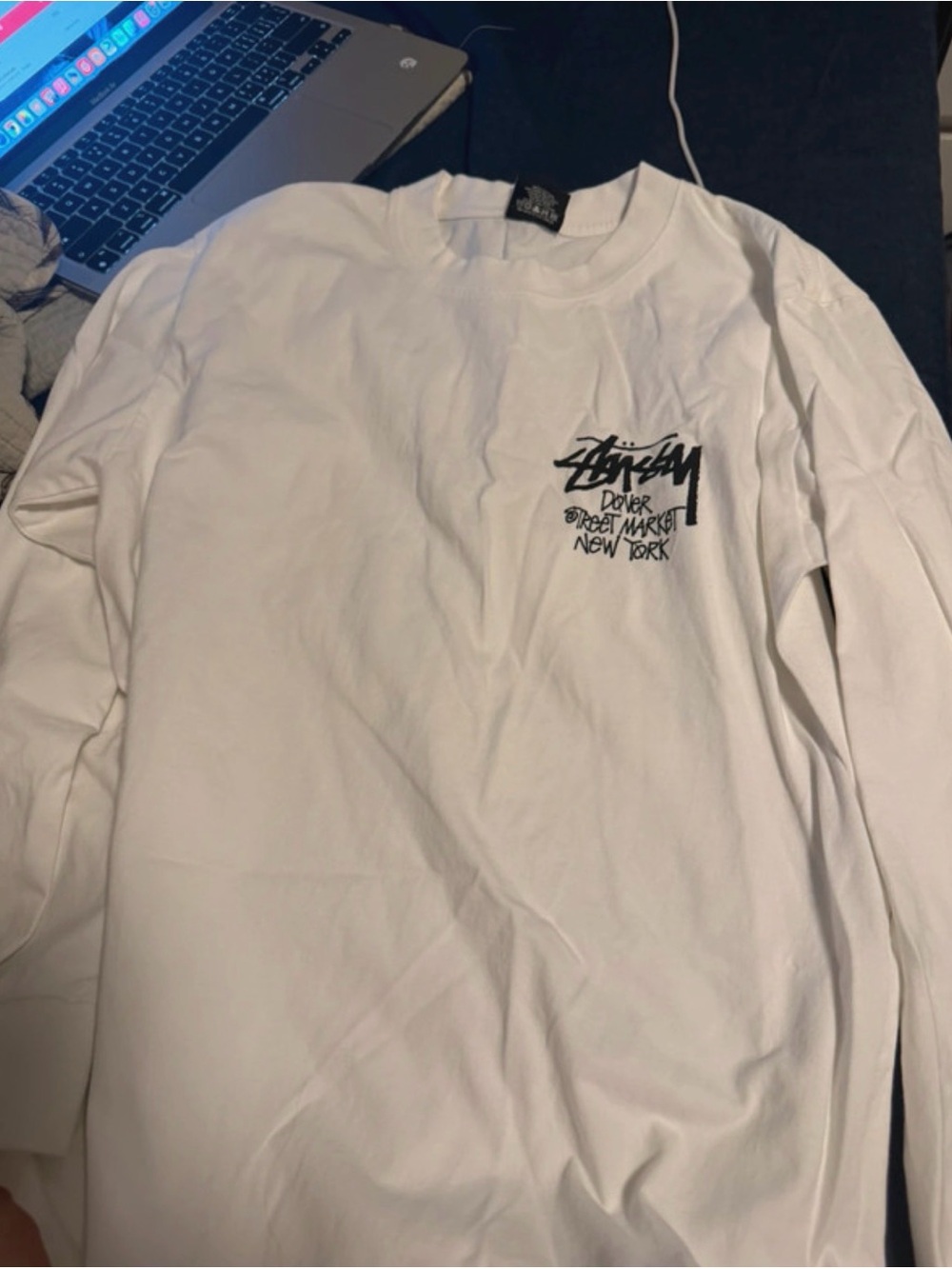Stussy White Long-Sleeve Graphic Tee - Men's